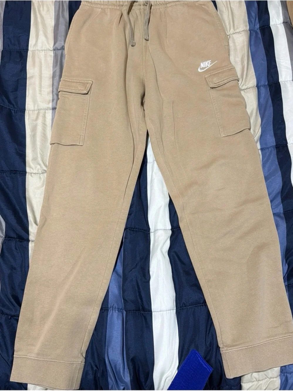 Nike Kids Tan Cargo Joggers with Drawstring Waist